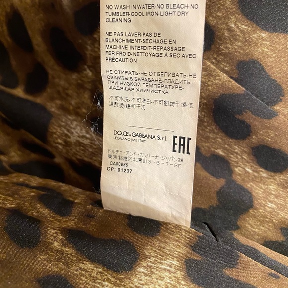 Dolce & Gabbana Long sleeve black with Leopard Trim Cady Dress, size 42, US 4-6 - Picture 16 of 16